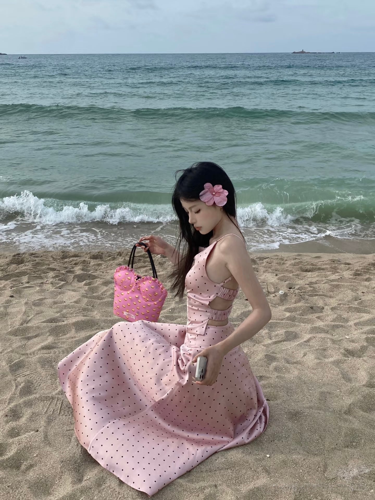 Romantic Backless Pink Set