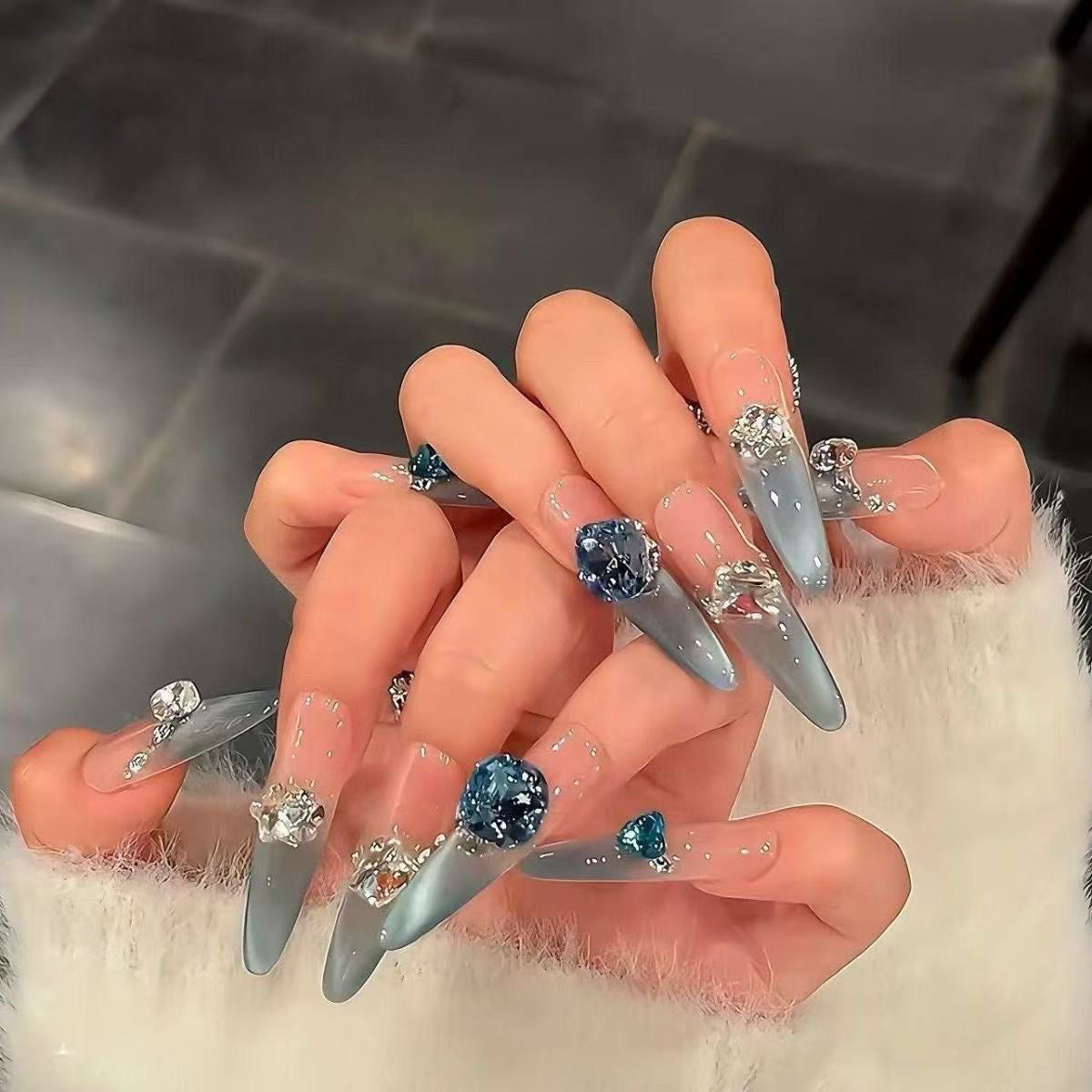 Blue Stone Nails