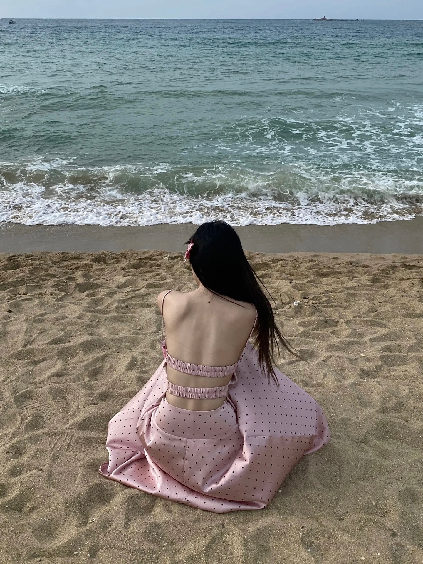 Romantic Backless Pink Set