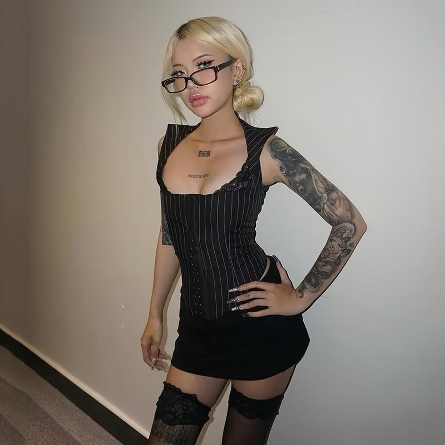 A- striped corset