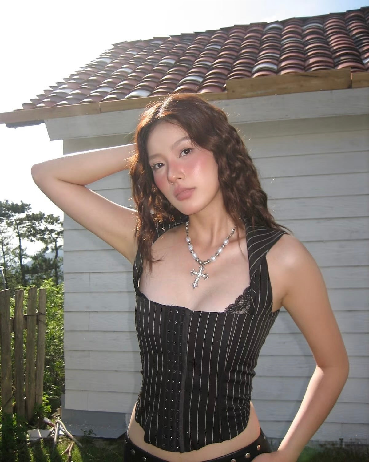 A- striped corset