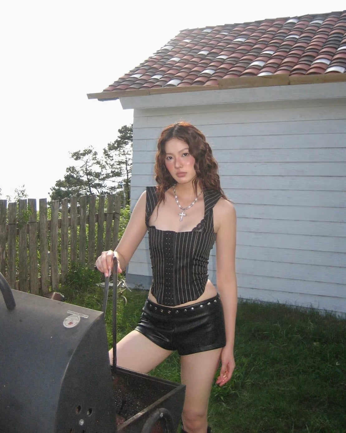A- striped corset