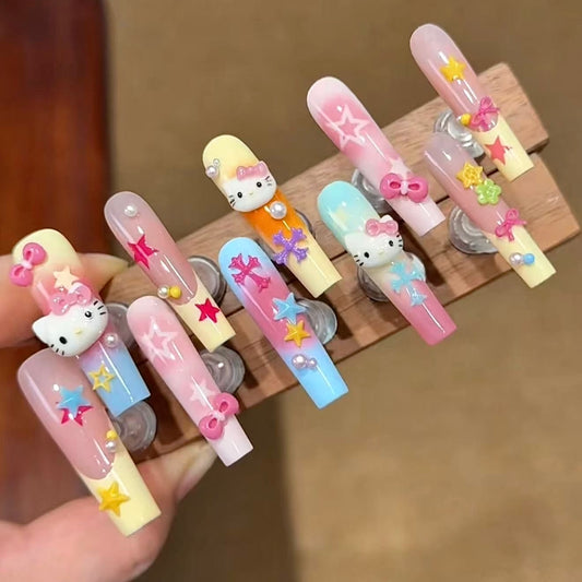 Y2K Hello Kitty Nails