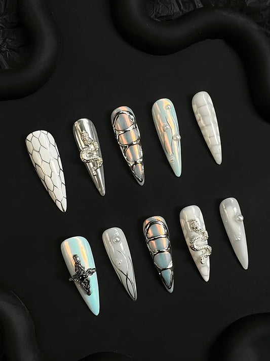 Pearl Snake Nails